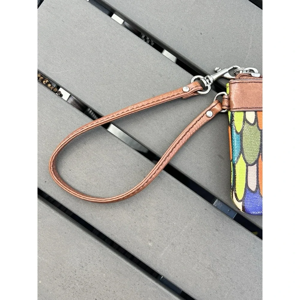 Fossil Wristlet Y2K Boho Retro Festival Colorful Everyday Geometric Wallet